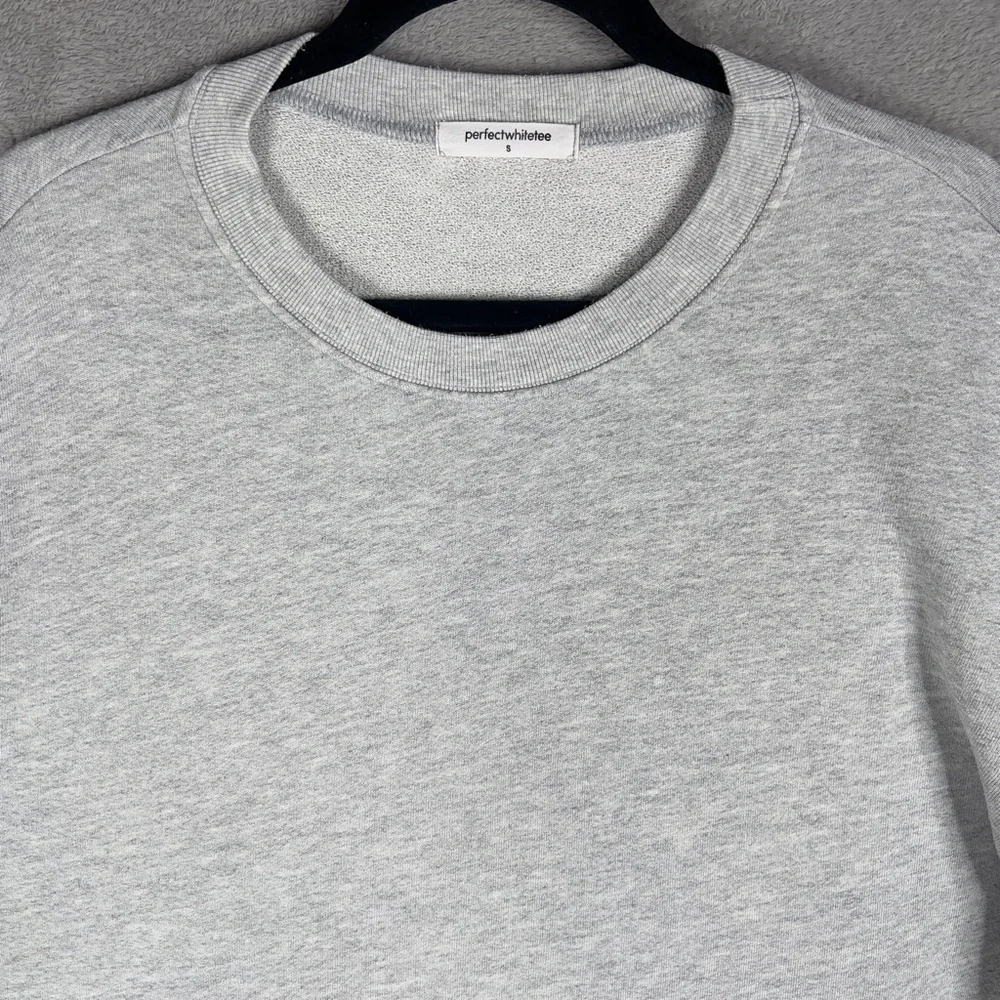Perfectwhitetee Tyler French Terry Sweatshirt Women's Small Heather Gray Relaxed - Picture 3 of 12